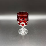EAPG Red Flashed  Wine Glass - Aunt Essie 1892