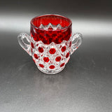 Early American Pressed Glass US Glass Flash Red Block Spooner