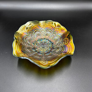 Millersburg Rosalind Ruffled Carnival Glass Bowl