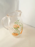 Vintage orange juice pitcher, Anchor Hocking Glass Pitcher; Water Pitcher