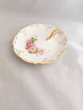 Hand painted Floral Dish with Handle; Vintage Porcelain Dish; Floral Dish