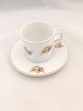 Floral Demitasse Tea Cup and Saucer/ Vintage Tea Cup/ Vintage Demitasse Tea Cup and Saucer