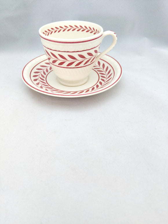 Spode Copeland Tea Cup and Saucer; Spode Centurion Red & White Demitasse Tea Cup and Saucer; Vintage Spode; Collectible Tea Cup