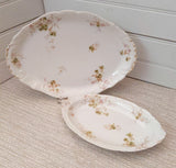 Antique Theodore Haviland Limoges Platters; Higgins & Seiter NY; Floral Platters