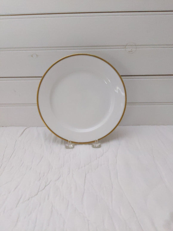 Art Deco Salad Plates; P L Limoges Plate; M Redon Porcelain Plate; White and Gold Plate