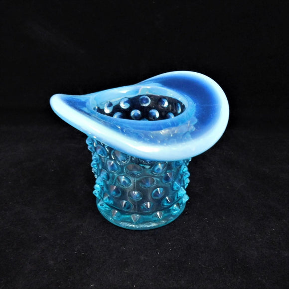 Fenton Art Glass Aqua Top Hat; Fenton Hobnail;Fenton Art Glass