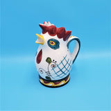 Clay Art Company of San Francisco Hand Painted Rooster Pitcher, Vintage Pitcher, Pottery Pitcher