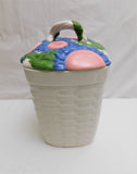 Three Piece Basket Weave Floral Canister Set; Kitchen Canister Set
