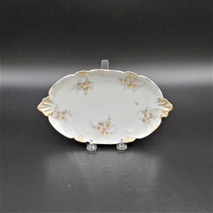 CF Haviland Oval White Floral Dish; Haviland Porcelain Dish; Vintage Haviland