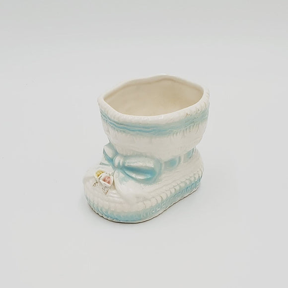 Baby Bootie Porcelain Planter; Vintage Porcelain Planter; Nursery Room Decor