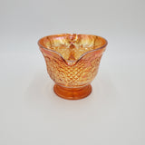 Federal Glass Footed Creamer; Bouquet and Lattice Pattern; Amber Glass Creamer; Orange Glass Creamer; Federal Glass Normandie