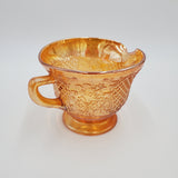 Federal Glass Footed Creamer; Bouquet and Lattice Pattern; Amber Glass Creamer; Orange Glass Creamer; Federal Glass Normandie