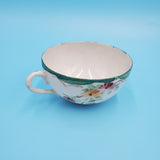 White Tea Cup; Floral Tea Cup; White Porcelain Tea Cup; Hand Painted Tea Cup