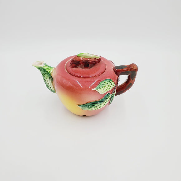 Hand Painted Apple Teapot with Lid; ESD Pottery Teapot; Ceramic Teapot; Lefton Teapot