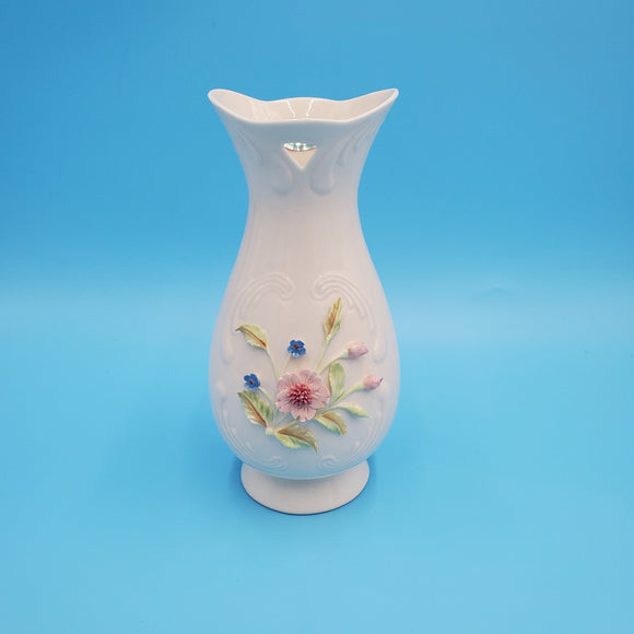 Irish Parian L/S Finner Flowered Vase; Floral Vase; Ceramic Vase