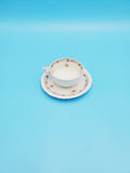 Bareuther & Co Tea Cups and Saucers; White Tea Cup; White Saucer; Floral Tea Cup;