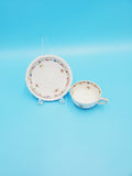 Bareuther & Co Tea Cups and Saucers; White Tea Cup; White Saucer; Floral Tea Cup;