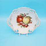 Two Handle Apples and Strawberries Bowl; Wall Decor Bowl; Hand Painted Fruit Bowl