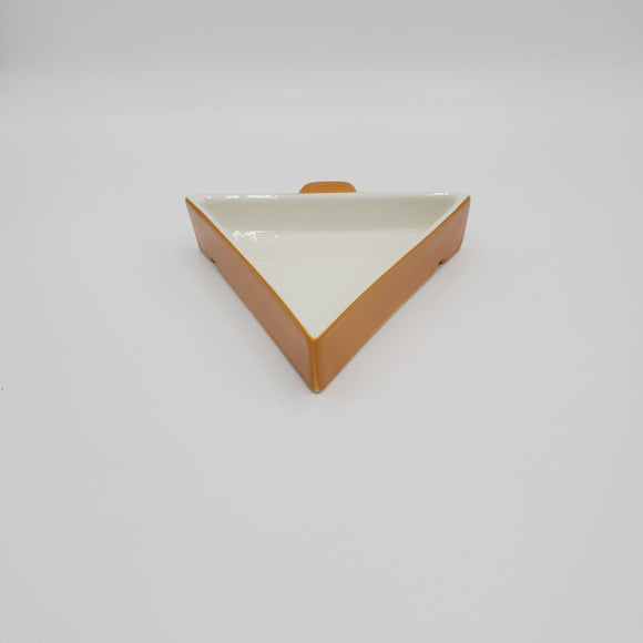 Mid Century Modern Brown and White Triangle Dip Trays