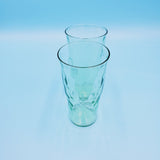 Green Depression Glass Tumbler; Green Glass; Thumbprint Glass Pattern