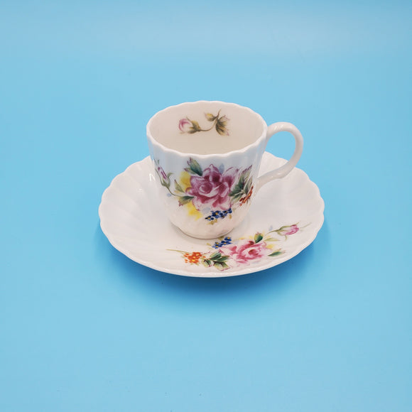 Bold China Floral Tea Cup and Saucer; Made in Occupied Japan Tea Cup