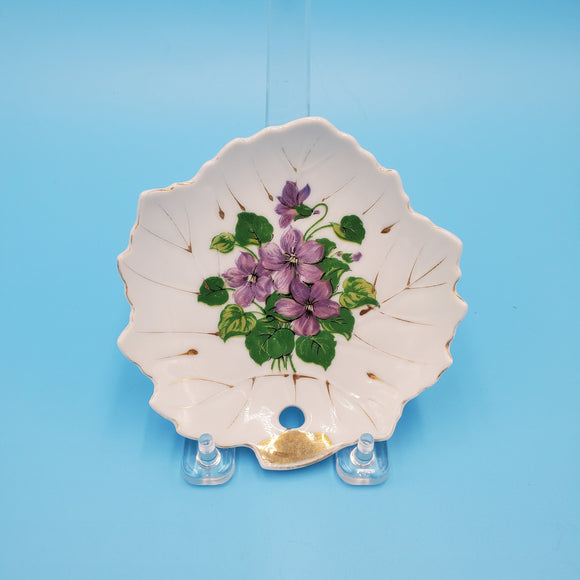 Nasco Japan Floral Leaf Shaped Dish; Leaf Trinket Dish