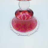 Paden City Cranberry Etched Glass Candy Dish