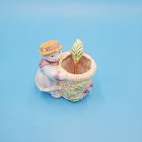 Ceramic Cat Sugar Dish With Spoon; Colorful Kitten Sugar Figurine