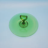 Green Glass Handled Serving Tray