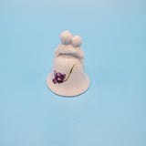 Lovebirds Ceramic Small Hand Bell; White Ceramic Hand Bell; Home Decor; Collectible Bell