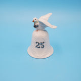 Enesco 25th Anniversary Ceramic Dove Hand Bell