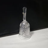 Clear Cut Glass Hand Bell; Etched Glass Bell
