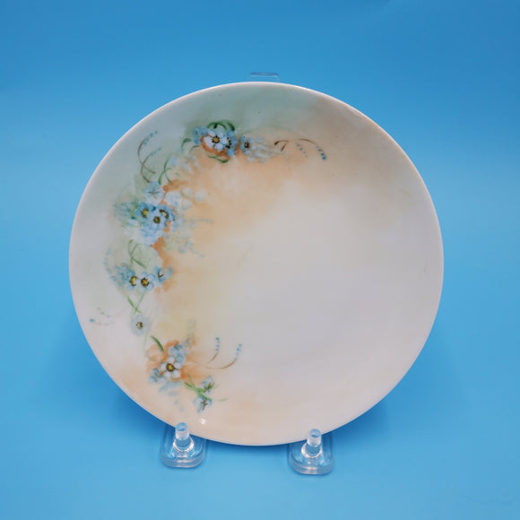 Antique Blue Flower Floral Desert Plate by Gotham Austria; Antique Collectible Decor Plate