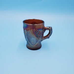 Dugan Beaded Shell Purple Amethyst Mug - Dugan Carnival Glass Mug