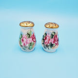 Gold Topped Floral Salt and Pepper Shakers