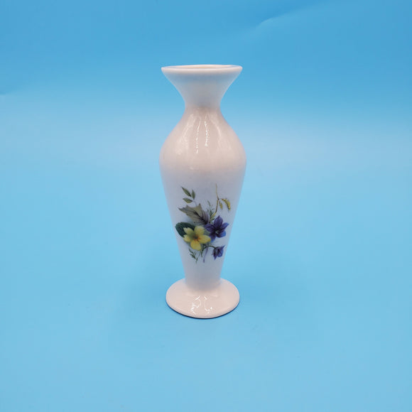 Small Floral Ceramic Bud Vase - White Porcelain Small Vase