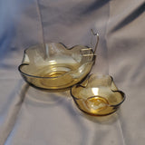 Anchor Hocking Amber Glass Chip and Dip Bowl Set