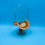 Amber Slag Art Glass Vase
