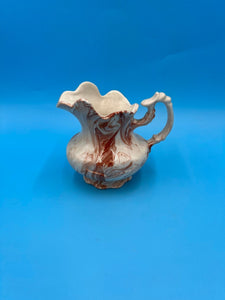 Brown and White Marbleized Pitcher