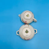 Ceramic Floral Creamer and Sugar Dish Set by H and C Schlaggenwald