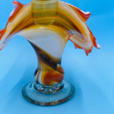 Amber Slag Art Glass Vase