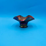 Fenton Art Glass Cobalt Blue Blackberry Carnival Glass Hat Vase
