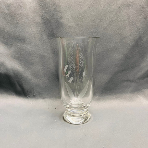 Willows Etched Heavy Glass Vase
