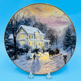 Thomas Kincaid Home For The Holidays Sleighride Home Decorative Plate by Knowles China