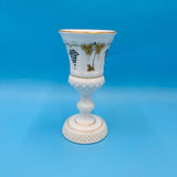 Painted Grapes Patterned Milk Glass Vase by Westmoreland Glass