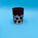Ruby Red Flashed Block Tumbler by US Glass - EAPG Antique Glass Tumbler