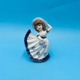 Southern Belle Figurine Hand Bell - Ceramic Lady Bell